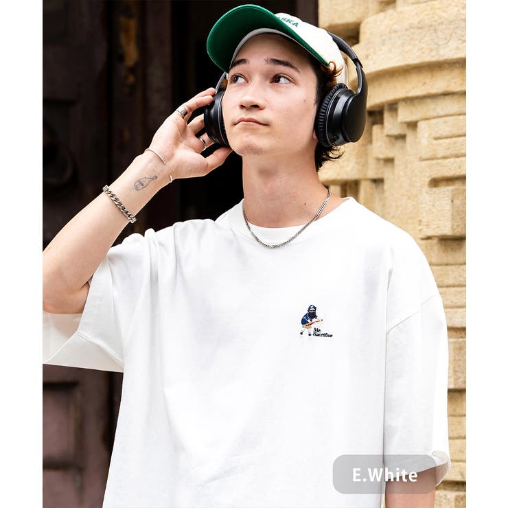 E.ホワイト | Tシャツ 半袖 刺繍 | Rocky Monroe