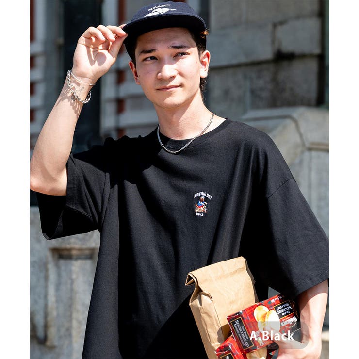 A.ブラック | Tシャツ 半袖 刺繍 | Rocky Monroe