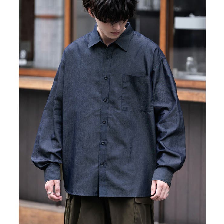 デニムシャツ 長袖 オーバーサイズ[品番：OE000008158]｜Rocky  Monroe（ロッキーモンロー）のメンズファッション通販｜SHOPLIST（ショップリスト）