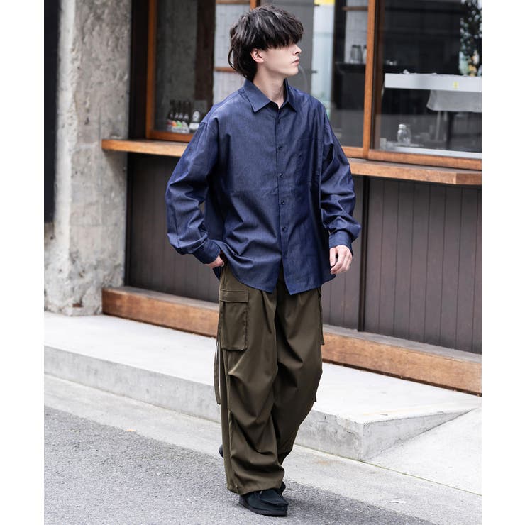 デニムシャツ 長袖 オーバーサイズ[品番：OE000008158]｜Rocky