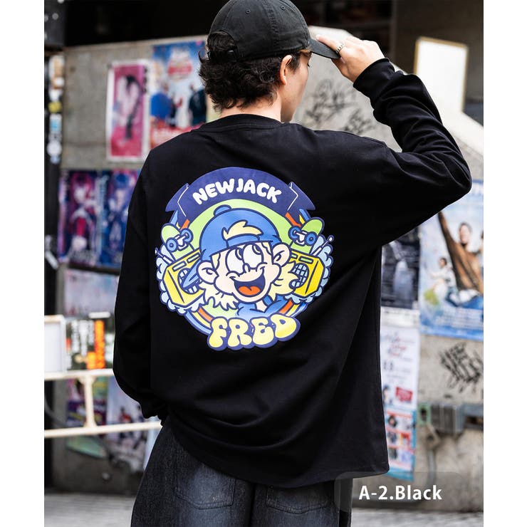 プリントTシャツ バックプリント ロンT[品番：OE000008189