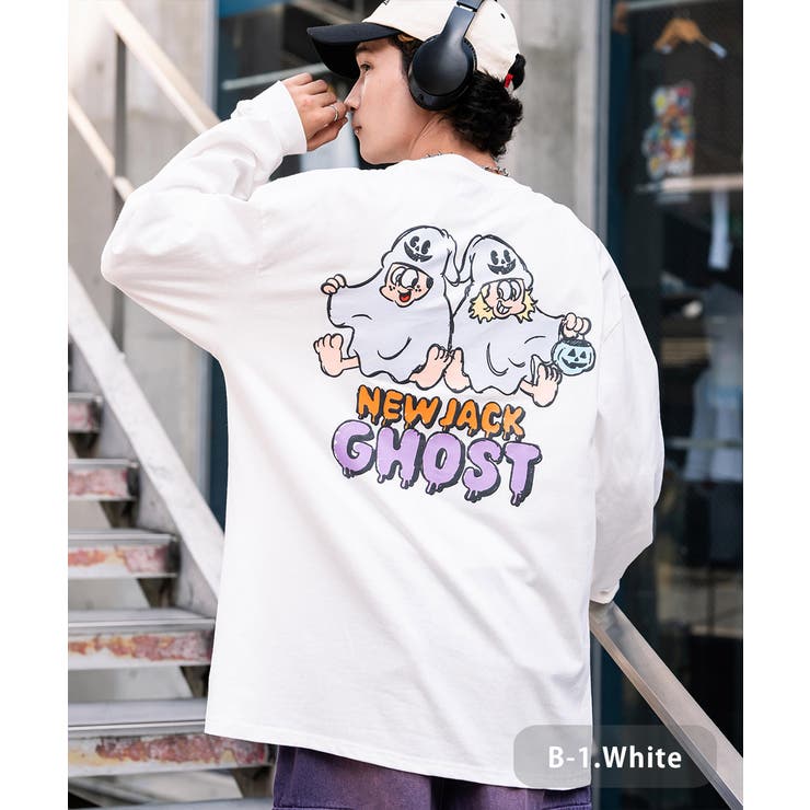 【送料込】 プリントTシャツ ロンT[品番：OE000008189 バックプリント トップス