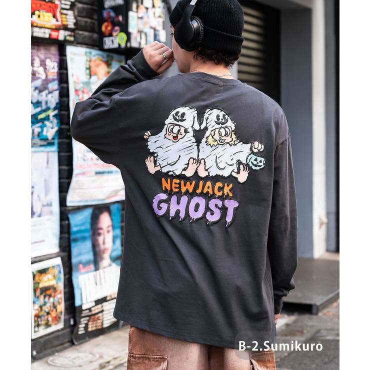 プリントTシャツ バックプリント ロンT[品番：OE000008189]｜Rocky