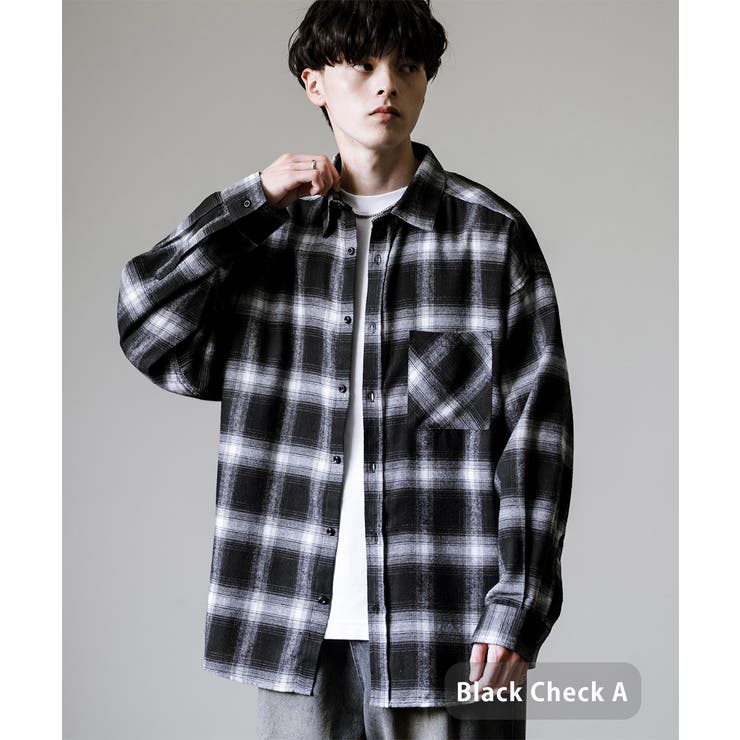 早い者勝ち チェックシャツ ネルシャツ 長袖[品番：OE000008295]｜Rocky トップス