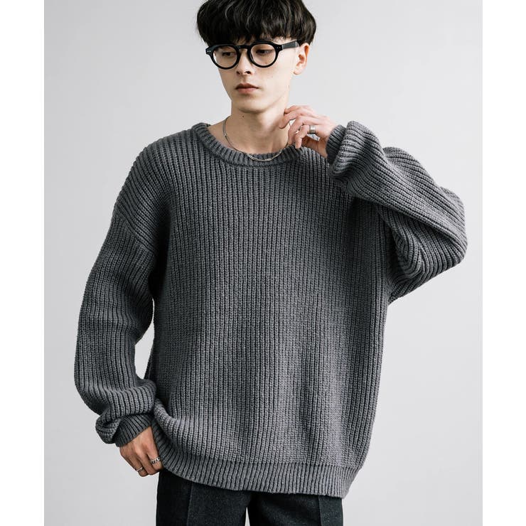 ニット 畦編み クルーネック[品番：OE000008284]｜Rocky Monroe