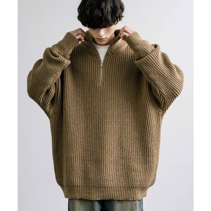 サイズS【未使用】1PIU1UGUALE3 GOLF プルオーバージップニットR M【新品】1PIU1UGUALE3 GOLF プルオーバージップニット ブラウン