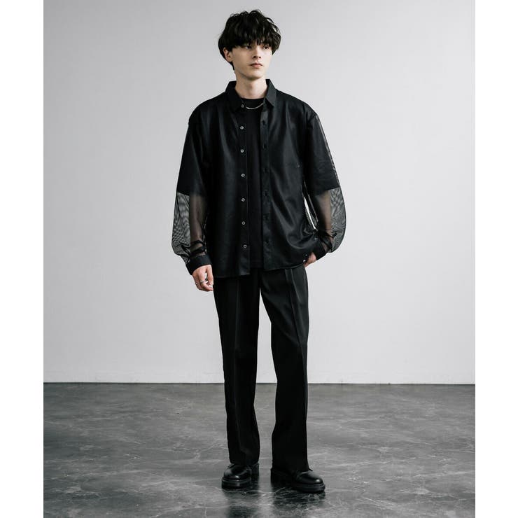 カジュアルシャツ メッシュ 長袖[品番：OE000008217]｜Rocky Monroe