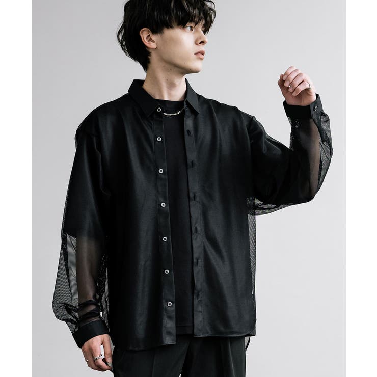 カジュアルシャツ メッシュ 長袖[品番：OE000008217]｜Rocky Monroe