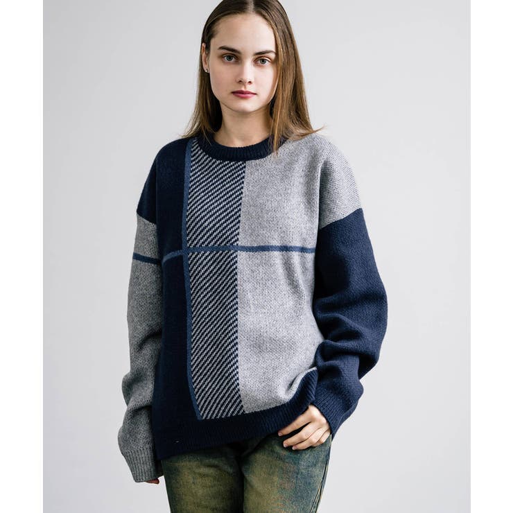 ニット クロスチェック オーバーサイズ | Rocky Monroe | 詳細画像12 