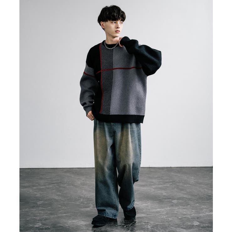 ニット クロスチェック オーバーサイズ | Rocky Monroe | 詳細画像14 