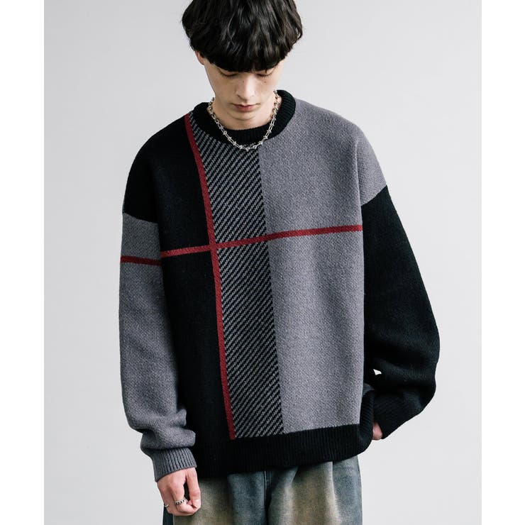 ニット クロスチェック オーバーサイズ | Rocky Monroe | 詳細画像16 