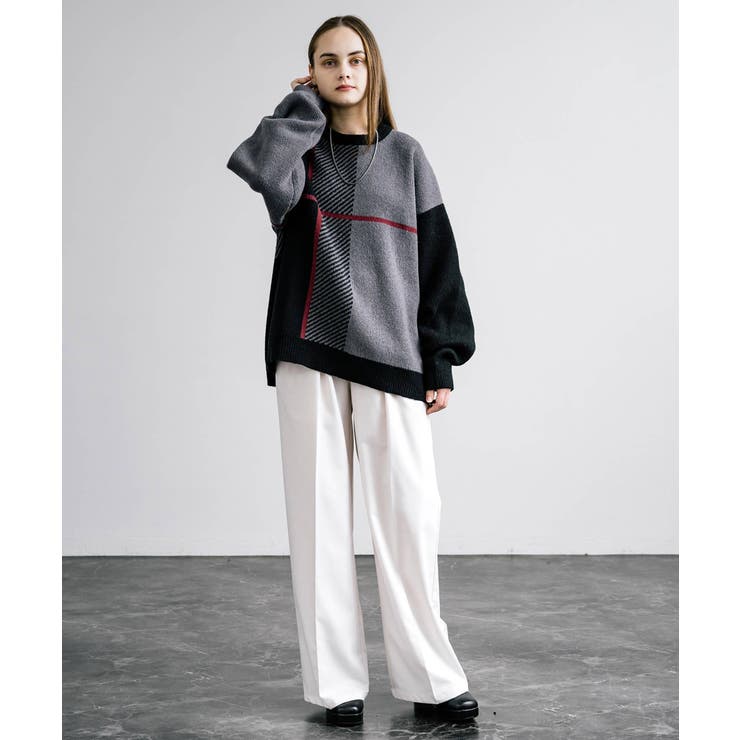 ニット クロスチェック オーバーサイズ | Rocky Monroe | 詳細画像18 