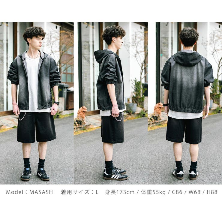 デニムショートパンツ ワイド 膝丈 | Rocky Monroe | 詳細画像27 