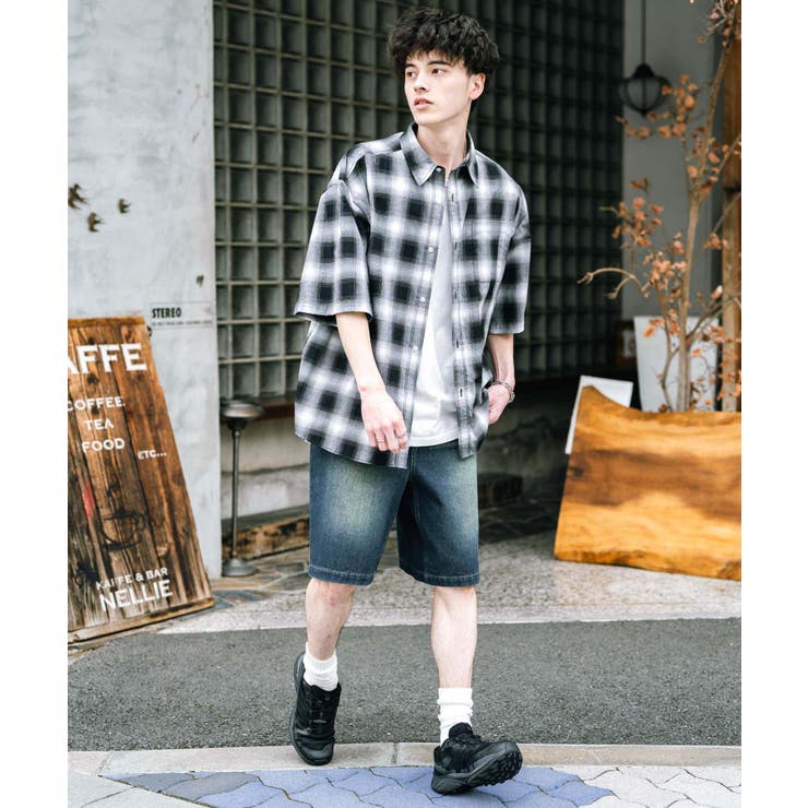 デニムショートパンツ ワイド 膝丈 | Rocky Monroe | 詳細画像4 