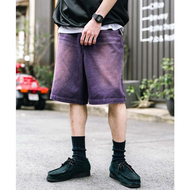 デニムショートパンツ ワイド 膝丈[品番：OE000008666]｜Rocky Monroe