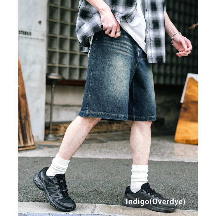デニムショートパンツ ワイド 膝丈[品番：OE000008666]｜Rocky