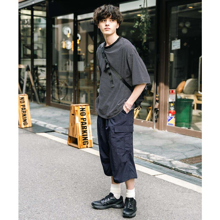 ナイロンカーゴパンツ ハーフパンツ バギーショーツ[品番：OE000008629