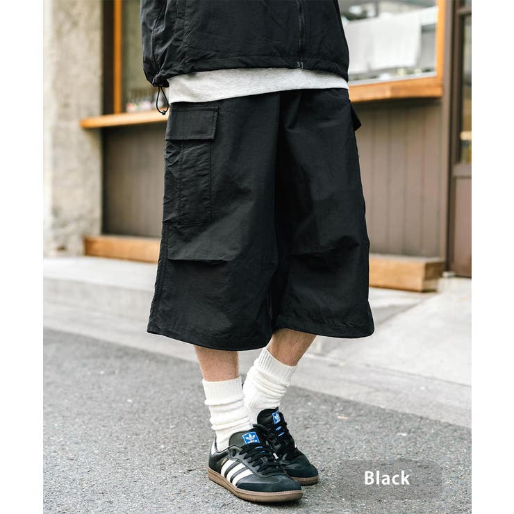 ナイロンカーゴパンツ ハーフパンツ バギーショーツ[品番