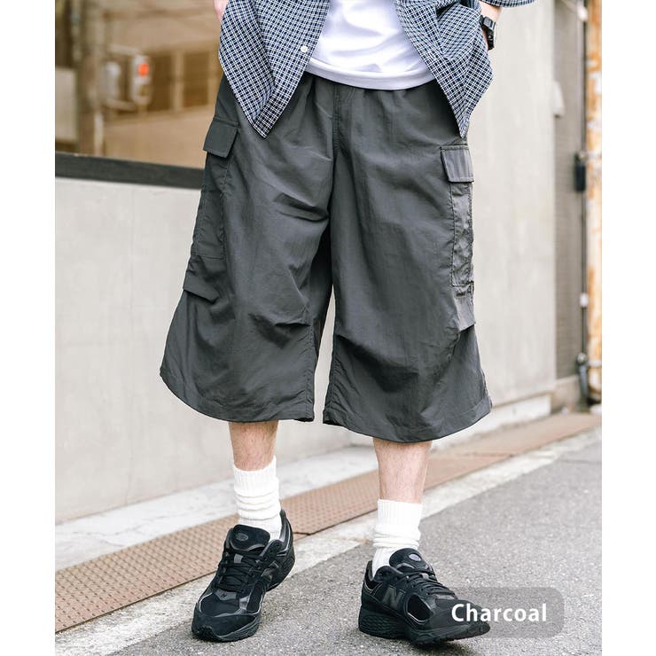 90s Billabong ナイロン カーゴパンツ バギー ショーツ 刺繍 極太 ナイロンカーゴパンツ ハーフパンツ バギーショーツ[品番