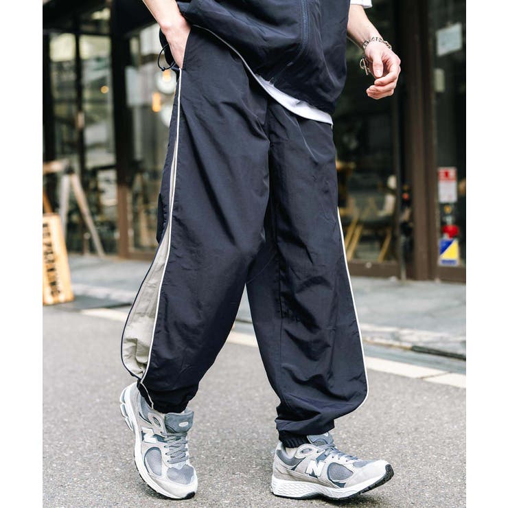 ナイロン トラックパンツ サイドジップ[品番：OE000008630