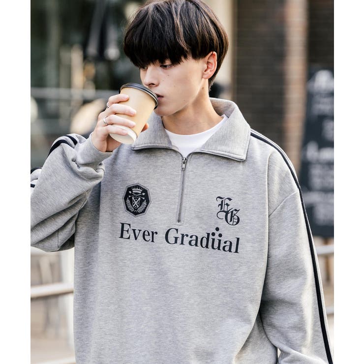 KRYclothing ハーフジップトレーナー FUSINKAN サイドライン KRYclothing ハーフジップトレーナー FUSINKAN サイドライン