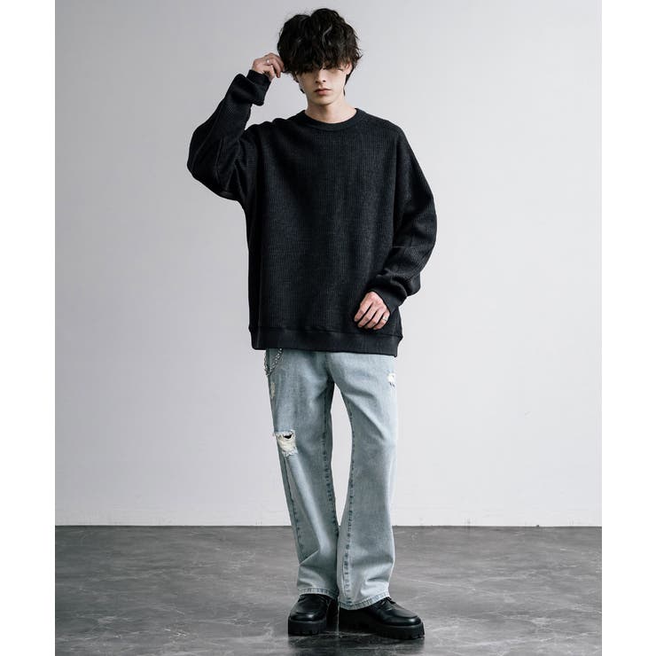 ニットソー 長袖Tシャツ ワッフル | Rocky Monroe | 詳細画像14 