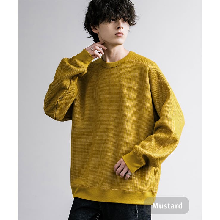 マスタード | ニットソー 長袖Tシャツ ワッフル | Rocky Monroe