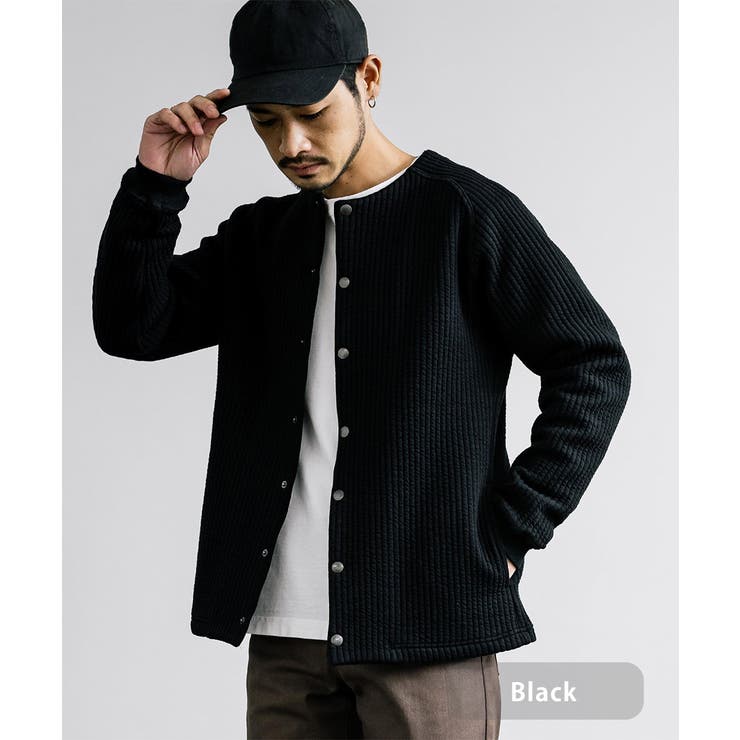 ノーカラージャケット ブルゾン キルティングライナー[品番