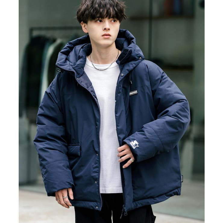 BALLAHOLIC starter プルオーバーアウター　ダウン STARTERBLACKLABEL ファイバーダウン 中綿フードジャケット[品番