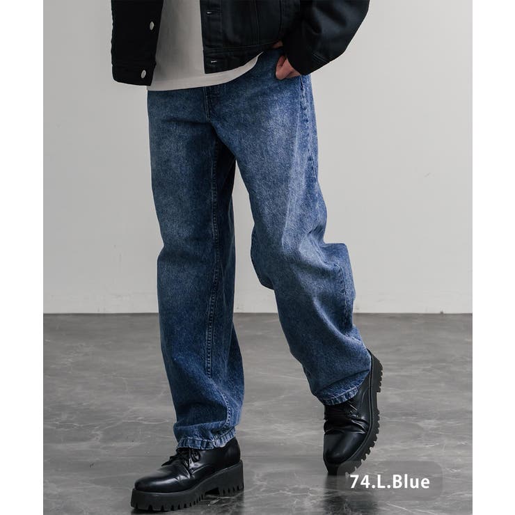 74.ライトブルー | Hanes ワイドパンツ デニム | Rocky Monroe