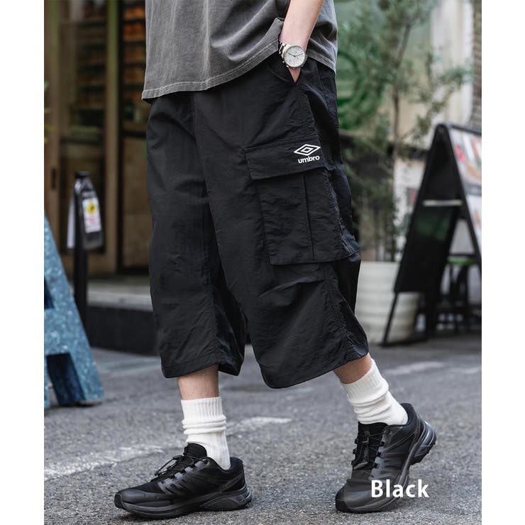 ブラック | UMBRO カーゴハーフパンツ ナイロン | Rocky Monroe