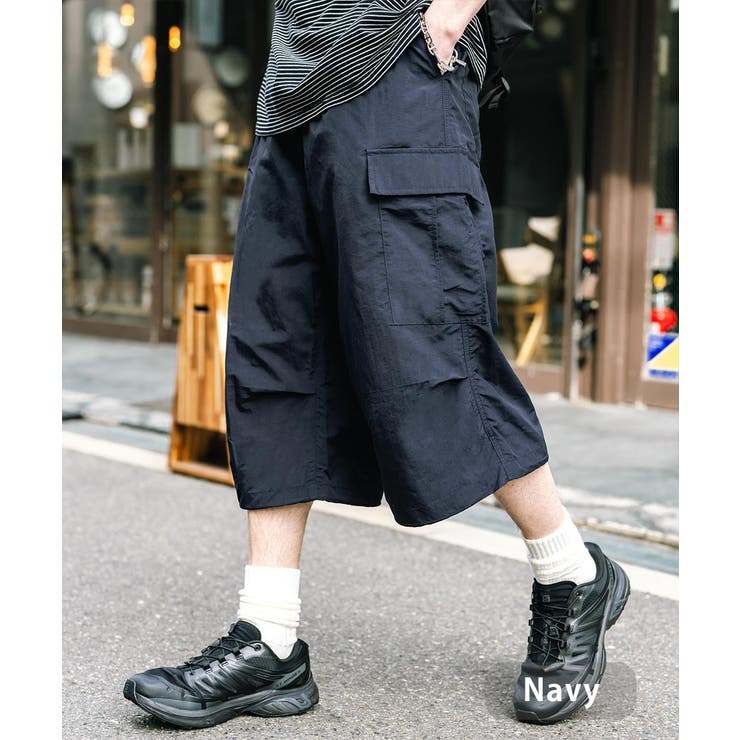 ネイビー | カーゴパンツ ハーフパンツ ナイロン | Rocky Monroe