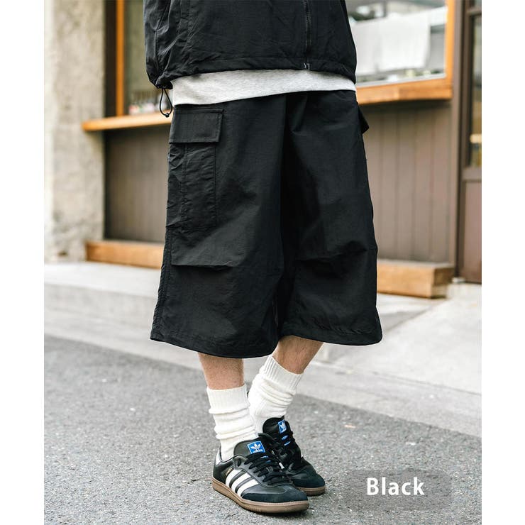 ブラック | カーゴパンツ ハーフパンツ ナイロン | Rocky Monroe