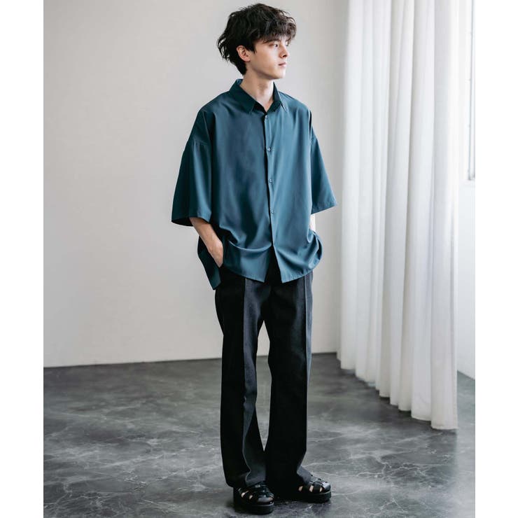 ファッション好きが選ぶ人気ブランドランキング 接触冷感 半袖ビッグシャツ ストレッチ[品番：OE000008573 Mサイズ