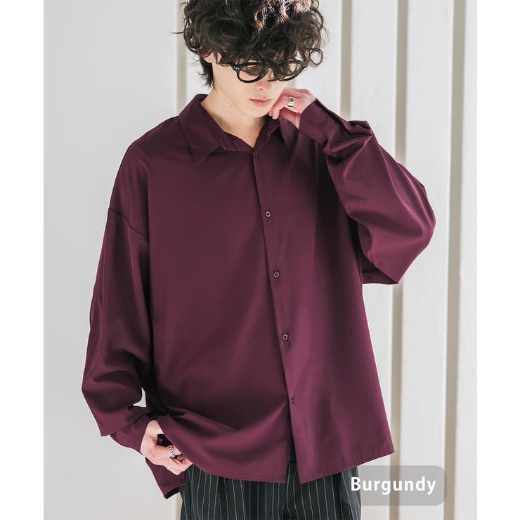 バーガンディ | 接触冷感 ビッグシャツ 長袖 | Rocky Monroe