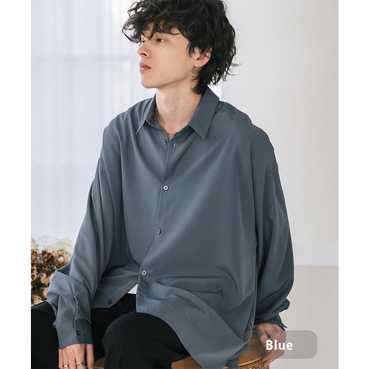 ブルー | 接触冷感 ビッグシャツ 長袖 | Rocky Monroe