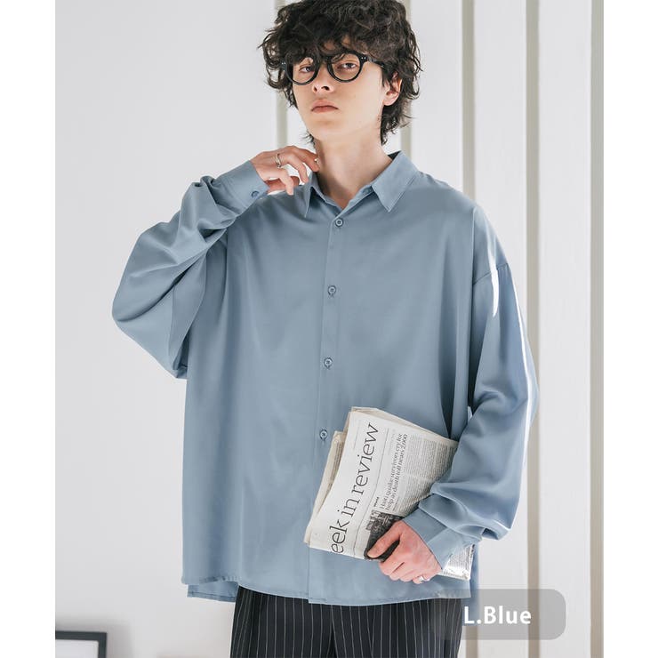 ライトブルー | 接触冷感 ビッグシャツ 長袖 | Rocky Monroe