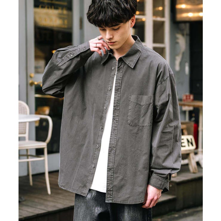 長袖カジュアルシャツ ピグメント ブロード | Rocky Monroe | 詳細画像12 