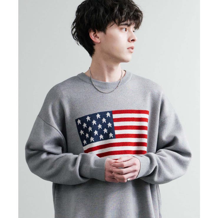 芸能人 愛用の通販 ニット セーター 国旗[品番：OE000008542]｜Rocky Monroe レディースウェア