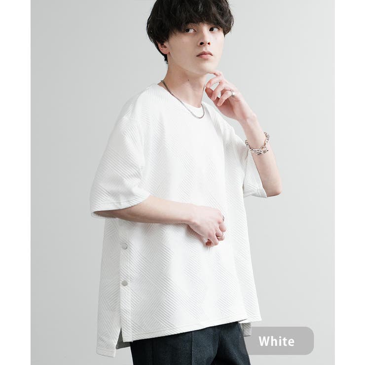 ホワイト | Tシャツ 半袖 サイドスナップ | Rocky Monroe