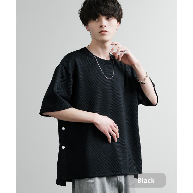 ブラック | Tシャツ 半袖 サイドスナップ | Rocky Monroe