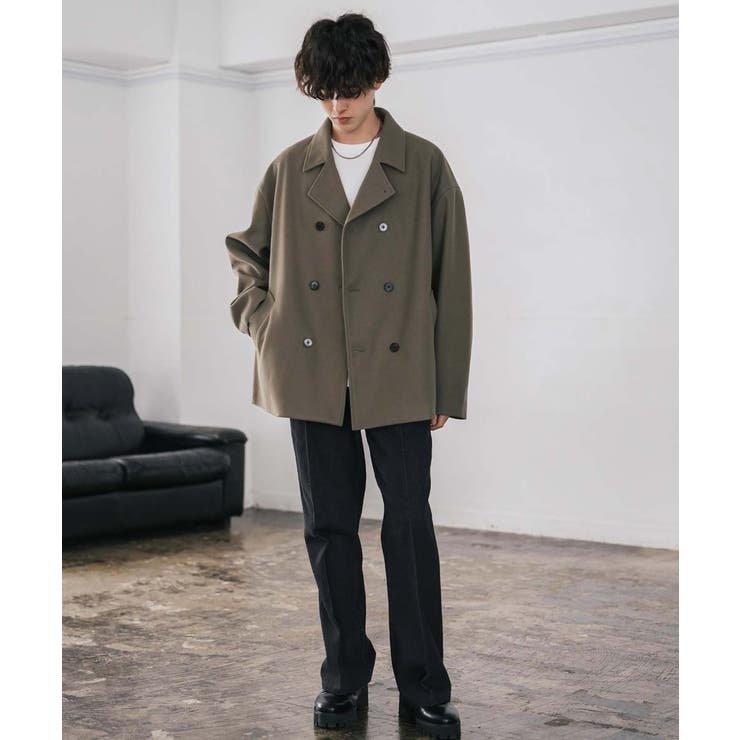 Pコート ショート丈 ダブルブレスト[品番：OE000008986]｜Rocky Monroe