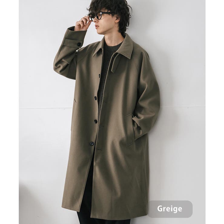 グレージュ | ステンカラーロングコート 2Way チンストラップ | Rocky Monroe