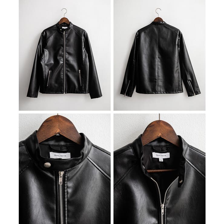レザージャケット シングルライダース 合成皮革 | Rocky Monroe | 詳細画像16 