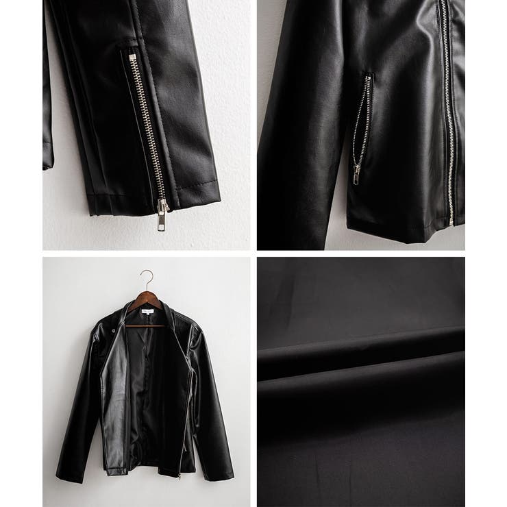 レザージャケット ダブルライダース 合成皮革 | Rocky Monroe | 詳細画像18 