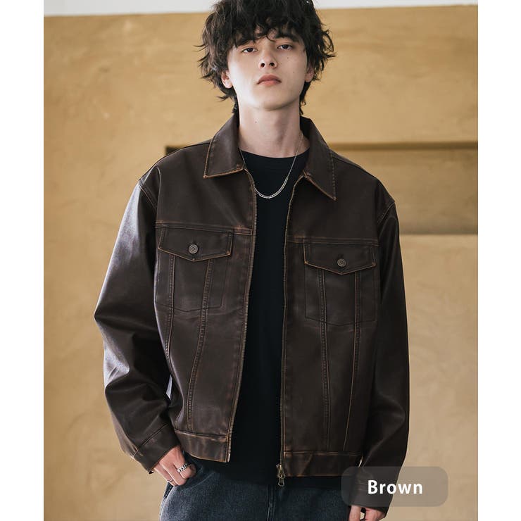 ブラウン | Gジャン 3rd PUレザー | Rocky Monroe