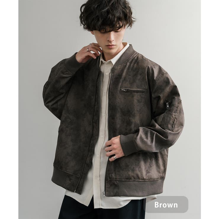 ブラウン | ブルゾン フライトジャケット 合成皮革 | Rocky Monroe