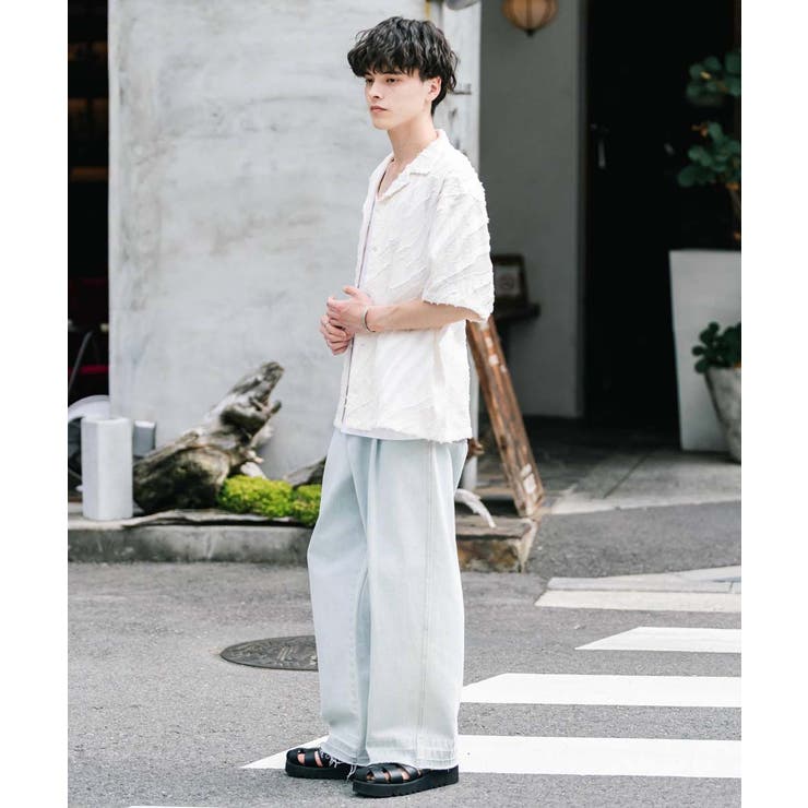 半袖シアーシャツ 開襟 レース[品番：OE000008677]｜Rocky