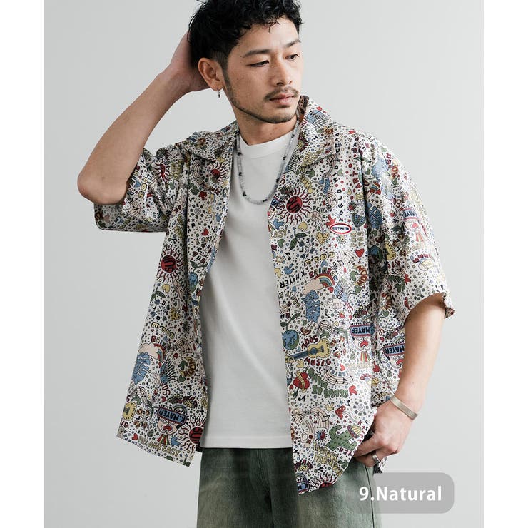 柄シャツ 半袖 開襟[品番：OE000008665]｜Rocky Monroe（ロッキー
