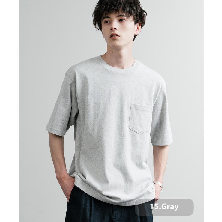 15.グレー | Tシャツ 半袖 ポケット | Rocky Monroe